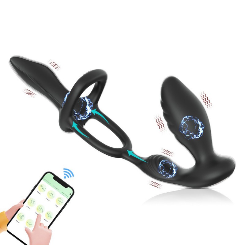 Vibrating Penis Ring & Anal Plug Vibrator with App Control