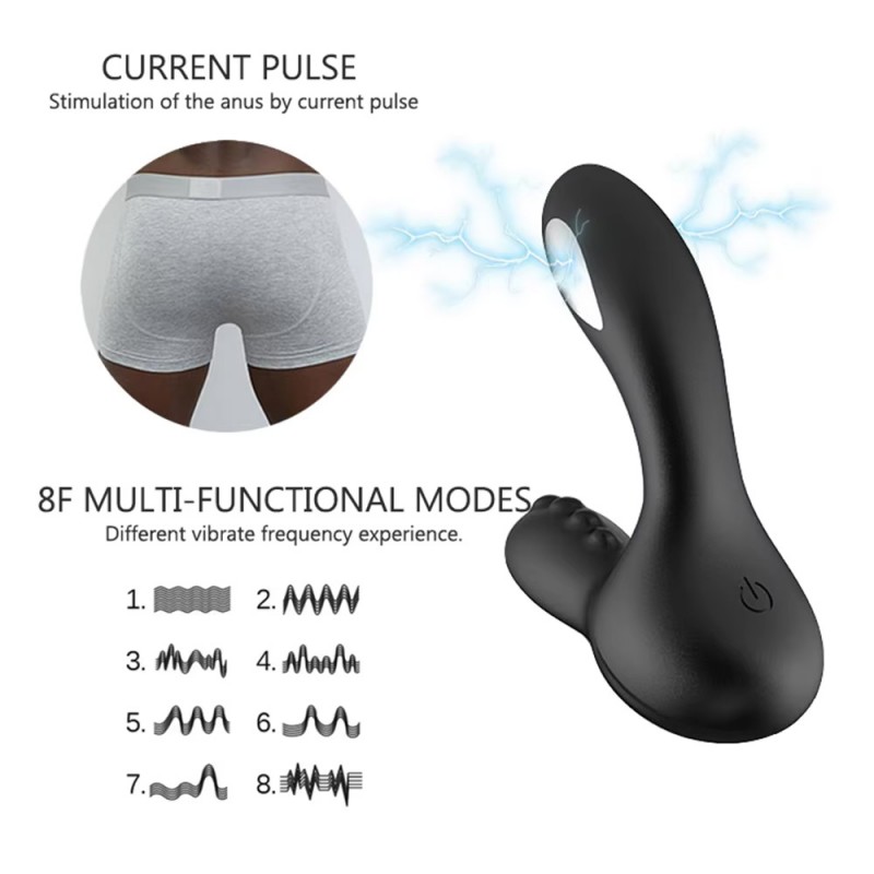 Vibrator Anal Butt Plug Electric Shock Prostate Massager