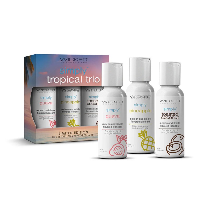 Wicked Simply Aqua Tropical Trio Water-Based Lubes Travel Kit