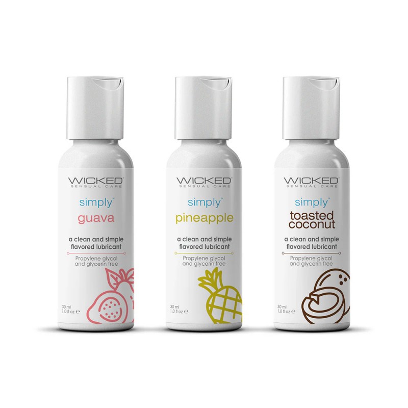 Wicked Simply Aqua Tropical Trio Water-Based Lubes Travel Kit