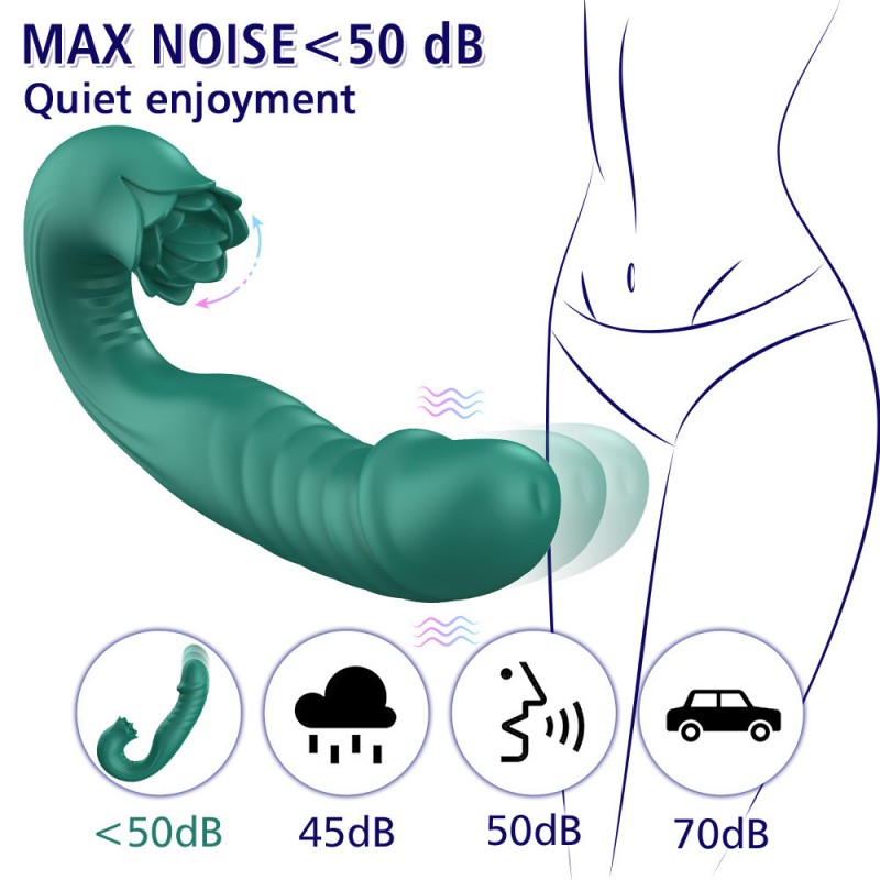 G-spot Vibrator Thrusting Dildo with Tongue Licking Clitoris