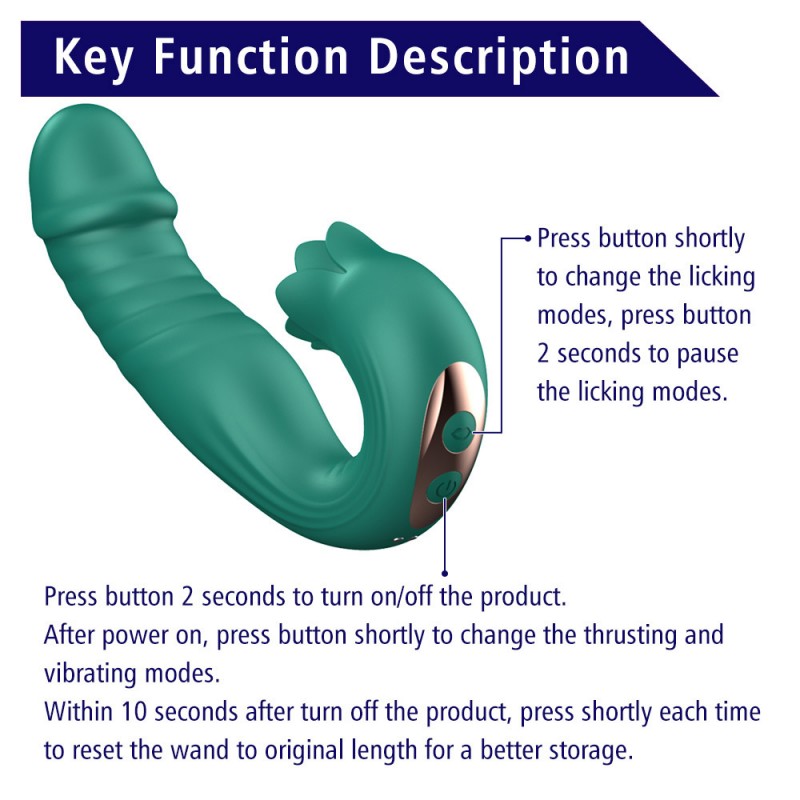 G-spot Vibrator Thrusting Dildo with Tongue Licking Clitoris