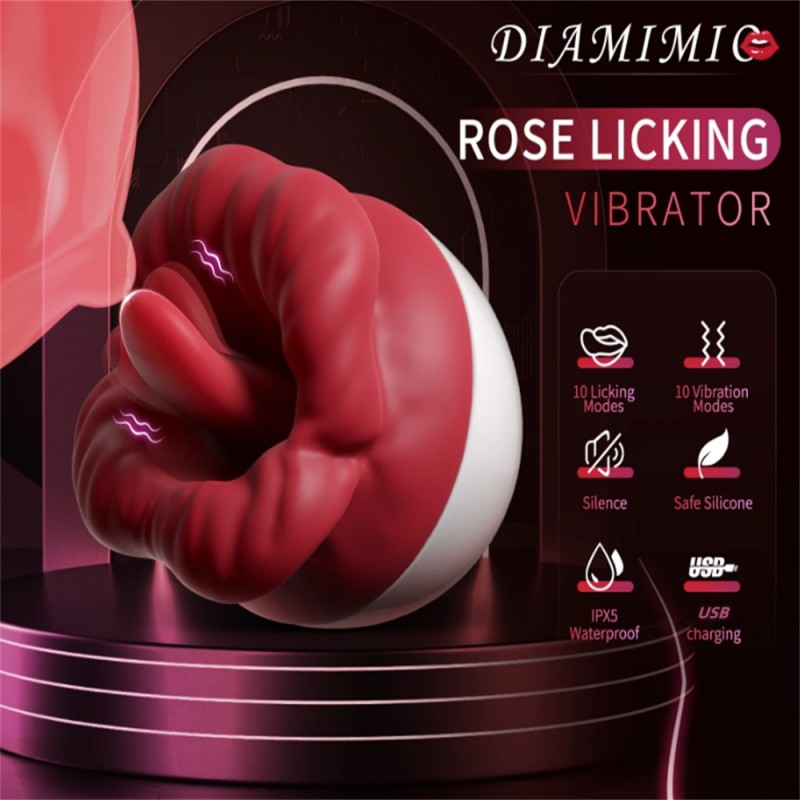 Rose Clit Tongue Licking Vibrator G-spot Stimulator4