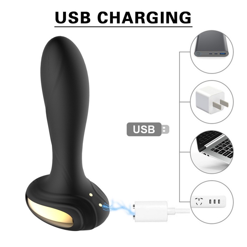 Vibrating Electroshock Prostate Massager Dildo Anal Plug