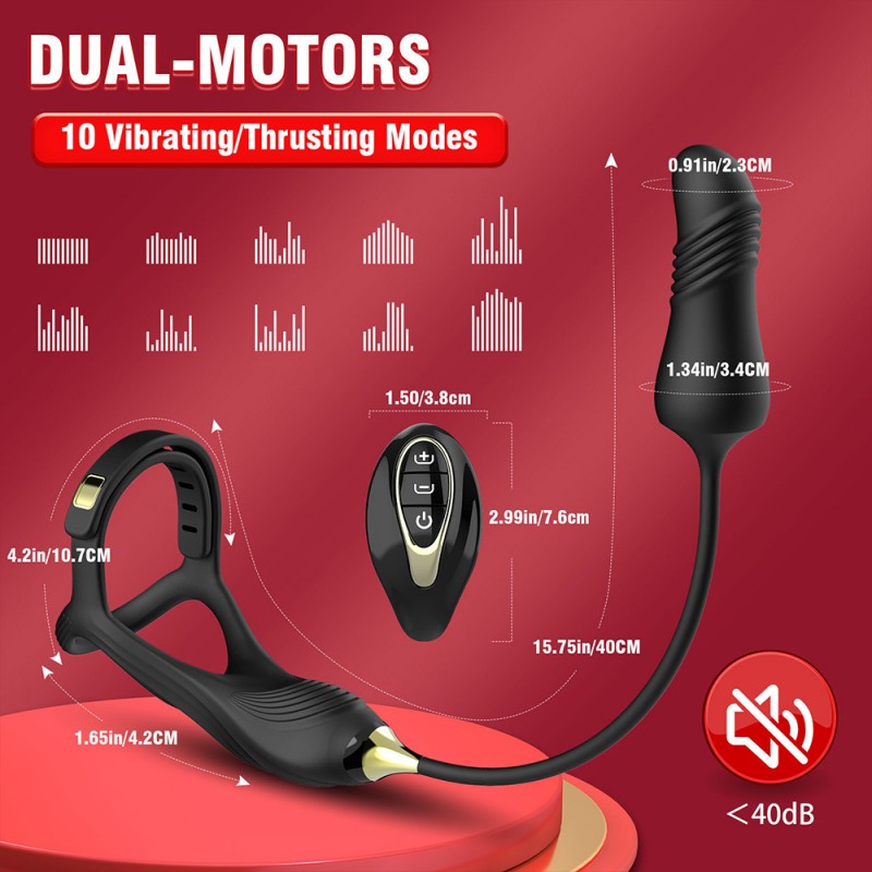 3 in 1 Vibrating Cock Ring Prostate Vibrator with Remote6