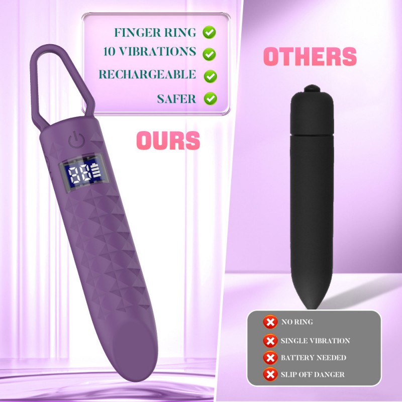 Bullet Vibrator Lcd Display Mini Women Masturbator