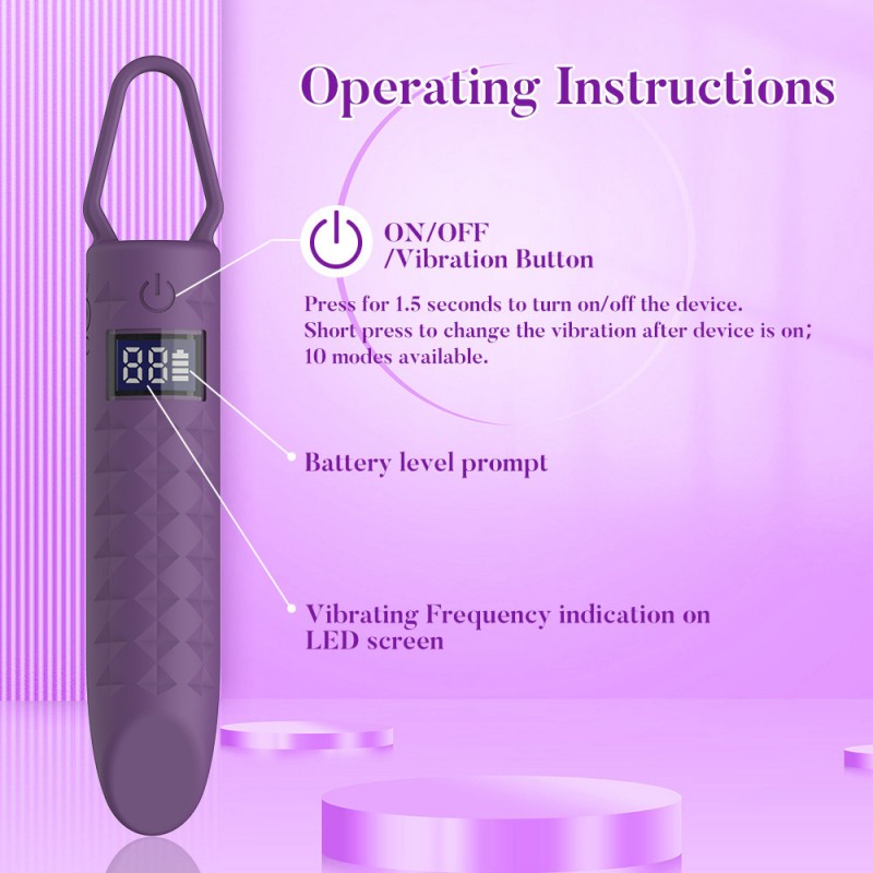 Bullet Vibrator Lcd Display Mini Women Masturbator