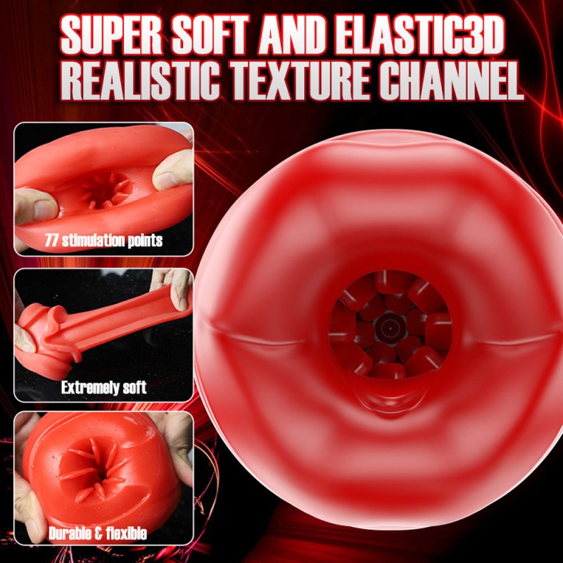 360° Deep Throat Sucking Blowjob Male Masturbator with Heating & LCD Function6