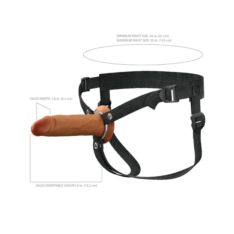 Fantasy X-tensions Elite 6" Silicone Hollow Strap-on w/Harness