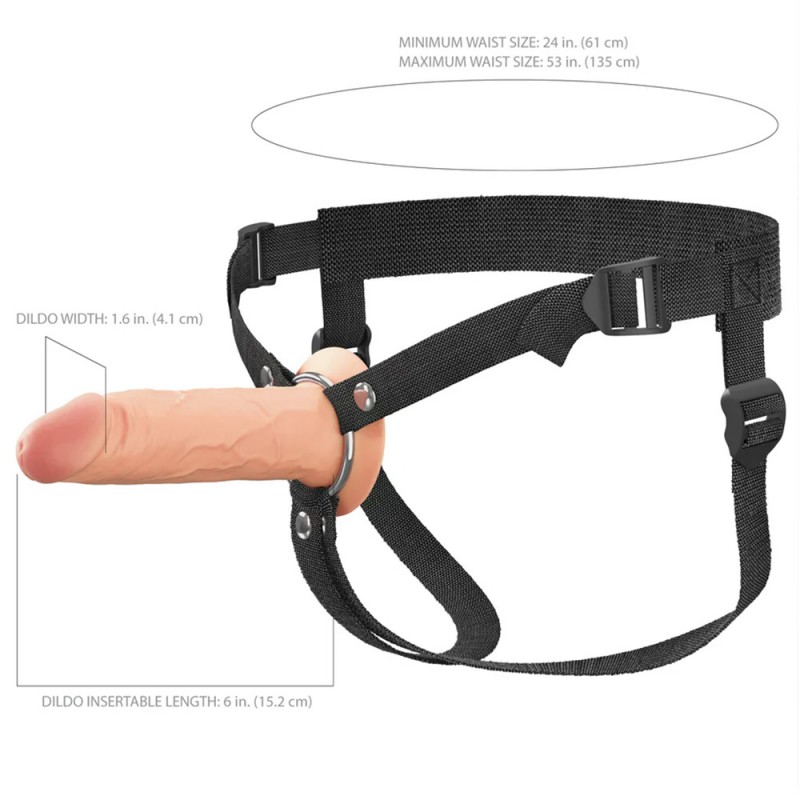 Fantasy X-tensions Elite 6" Silicone Hollow Strap-on w/Harness