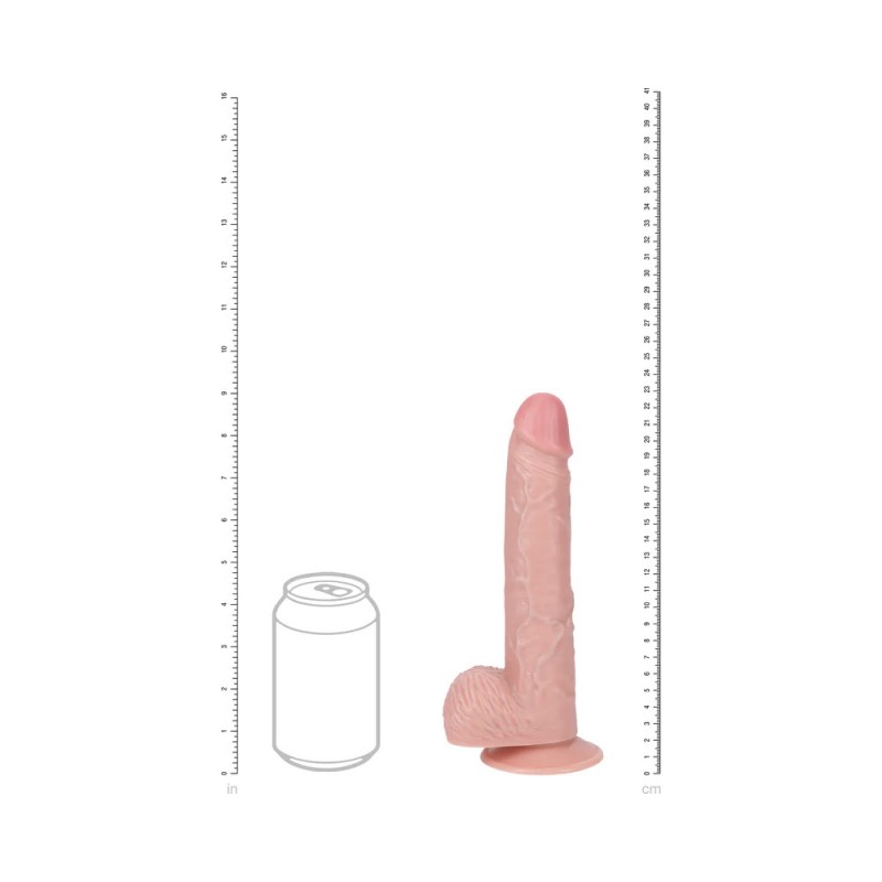 RealRock 9 in. Vibrating Cock with Balls Realistic Dildo