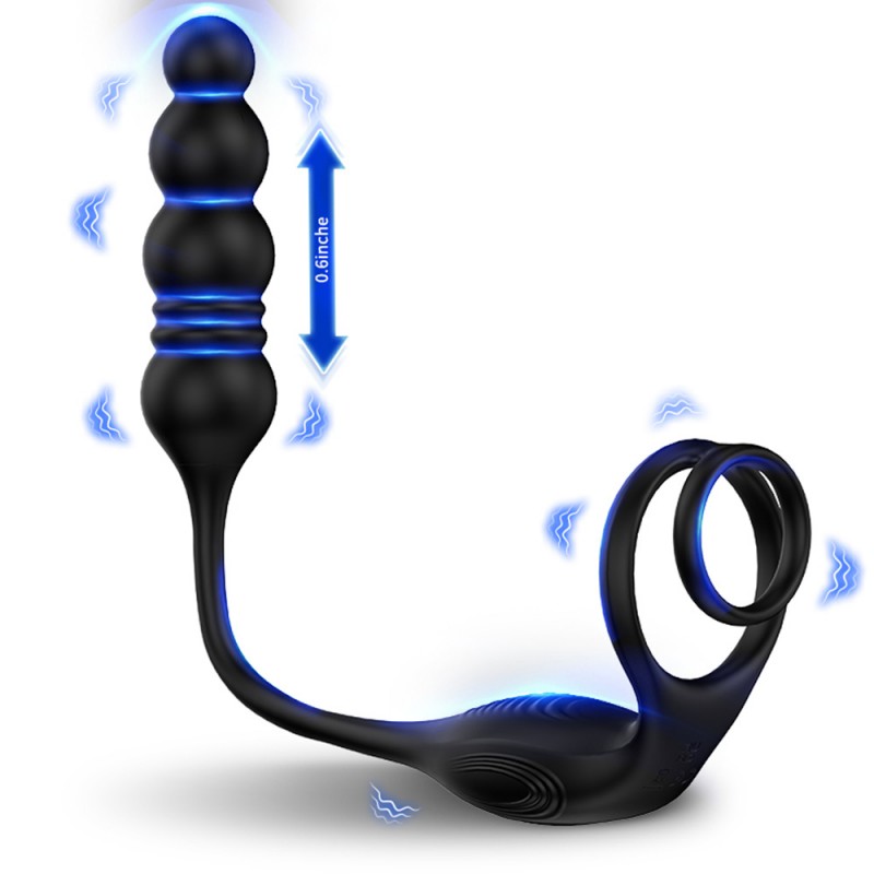 Prostate Massager Vibrating Cock Ring Anal Plug Prostate Vibrator