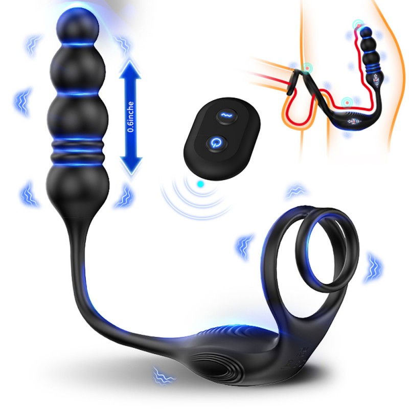 Prostate Massager Vibrating Cock Ring Anal Plug Prostate Vibrator