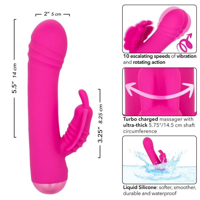 CalExotics Thicc Chubby Rotating Butterfly Rabbit Vibrator