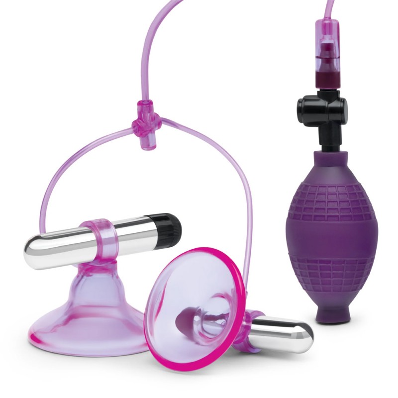 Lux Fetish Vibrating Nipple Suckers w/Quick Release