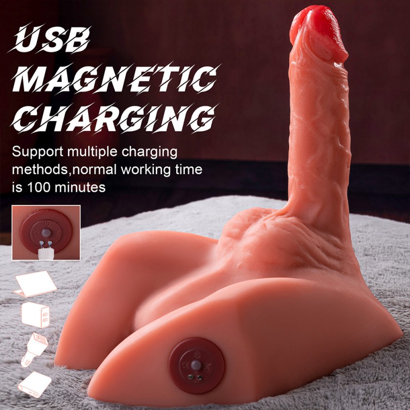 Vibrating Realistic Thrusting Dildo Hands-Free Sex Toy for Female