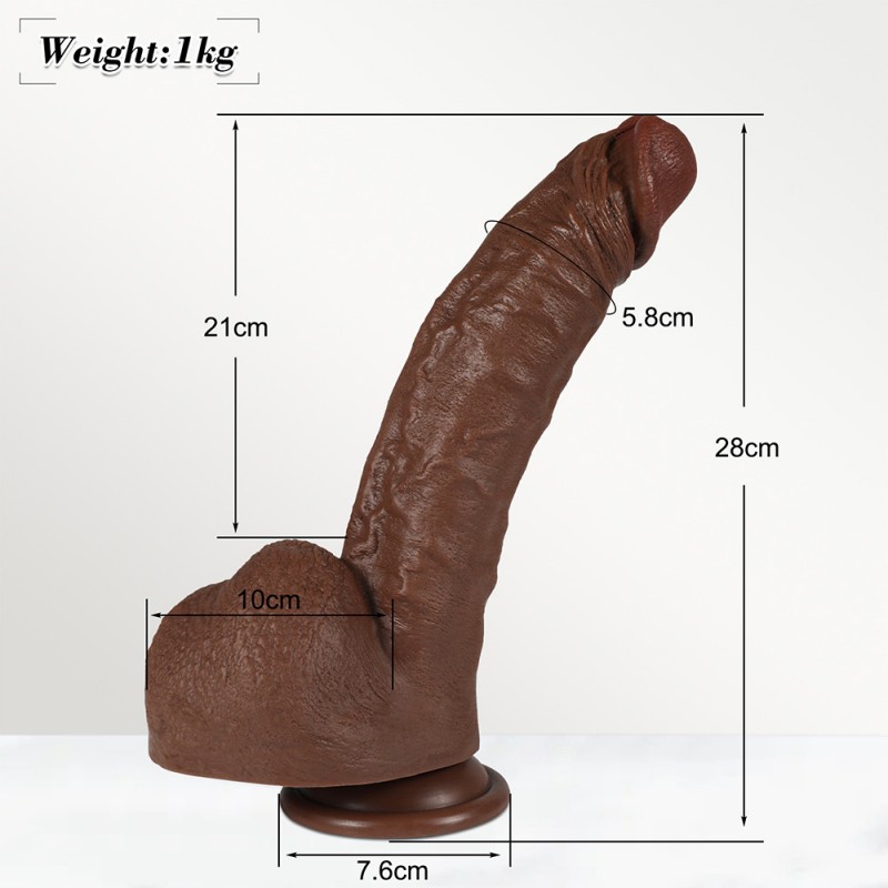 11 Inch Realistic Cliff Dildo with Suction Cup & Balls3