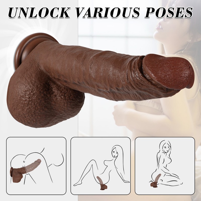11 Inch Realistic Cliff Dildo with Suction Cup & Balls5
