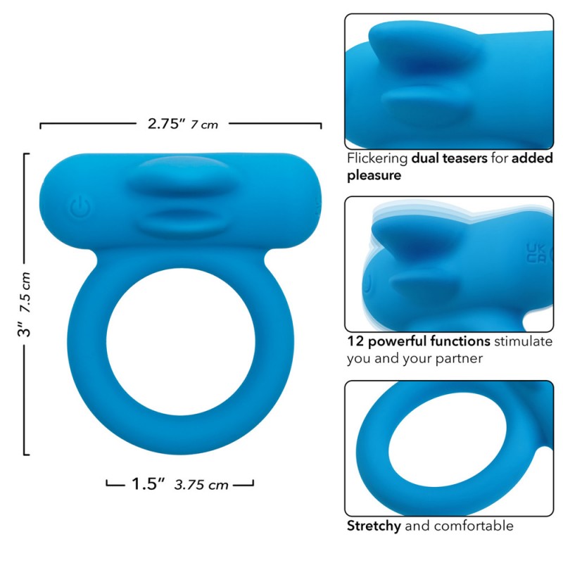 CalExotics Double Trouble Vibrating Cock Ring Clit Stimulator for Couples2