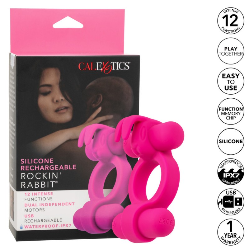 CalExotics Rockin’ Rabbit Couples Vibrator Vibrating Penis Ring4