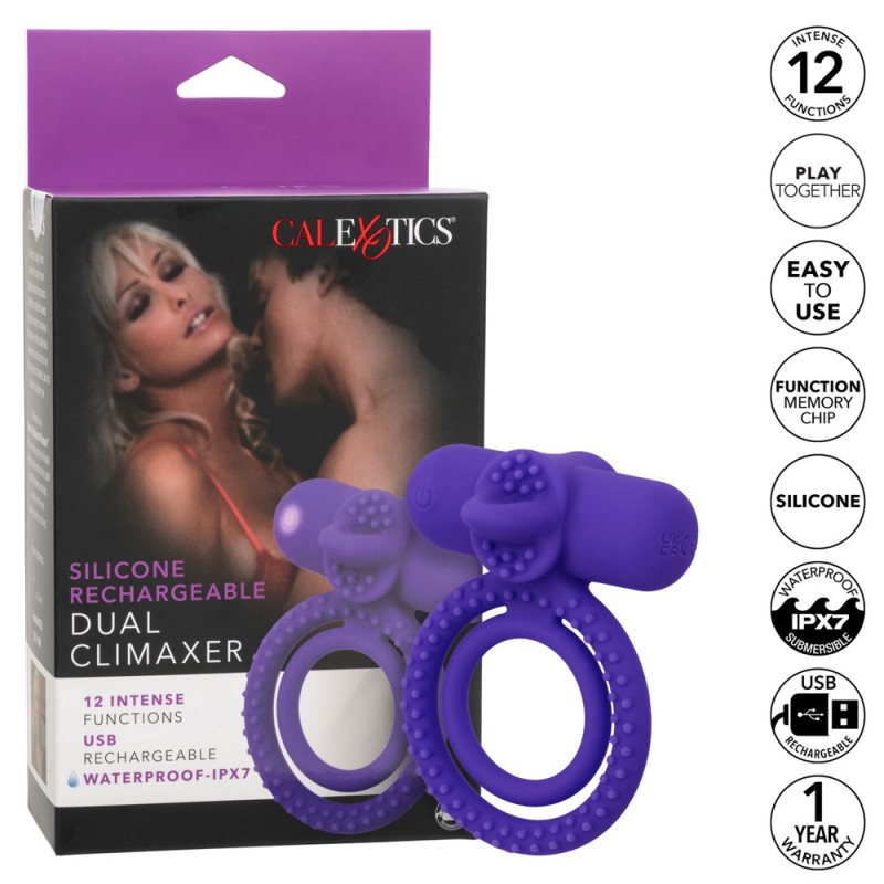 CalExotics Couple's Enhancer Dual Climaxer Penis Ring