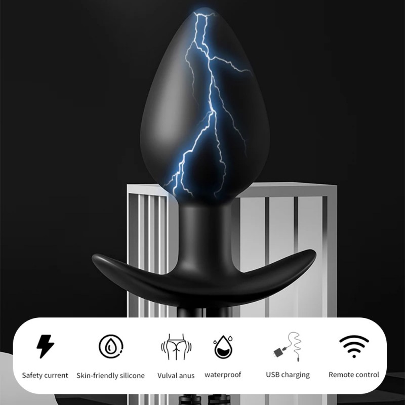 Electric Shock Anal Plug Anal Beaded Prostate Massager with Remote Control5