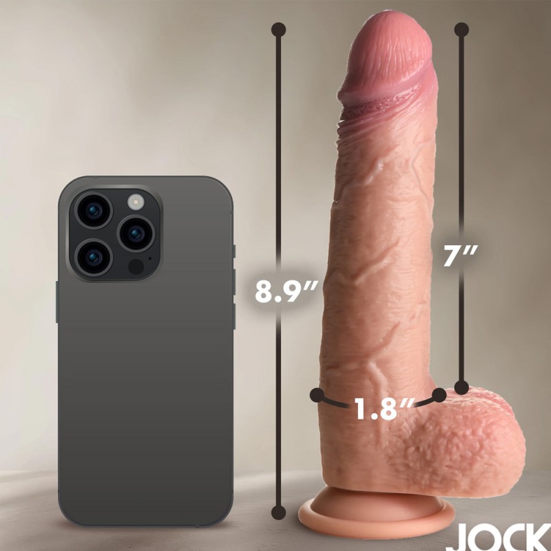 JOCK Real Skin Dual Density Silicone Dildo with Suction Cup & Balls2