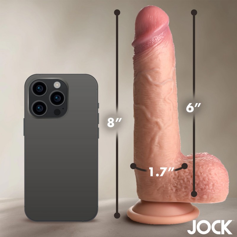 JOCK Real Skin Dual Density Silicone Dildo with Suction Cup & Balls1