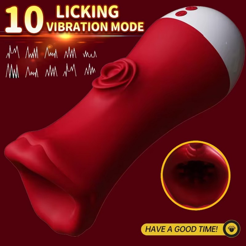 Tongue Licking Vibrator Sex Toy for Men Blow Job Masturbator