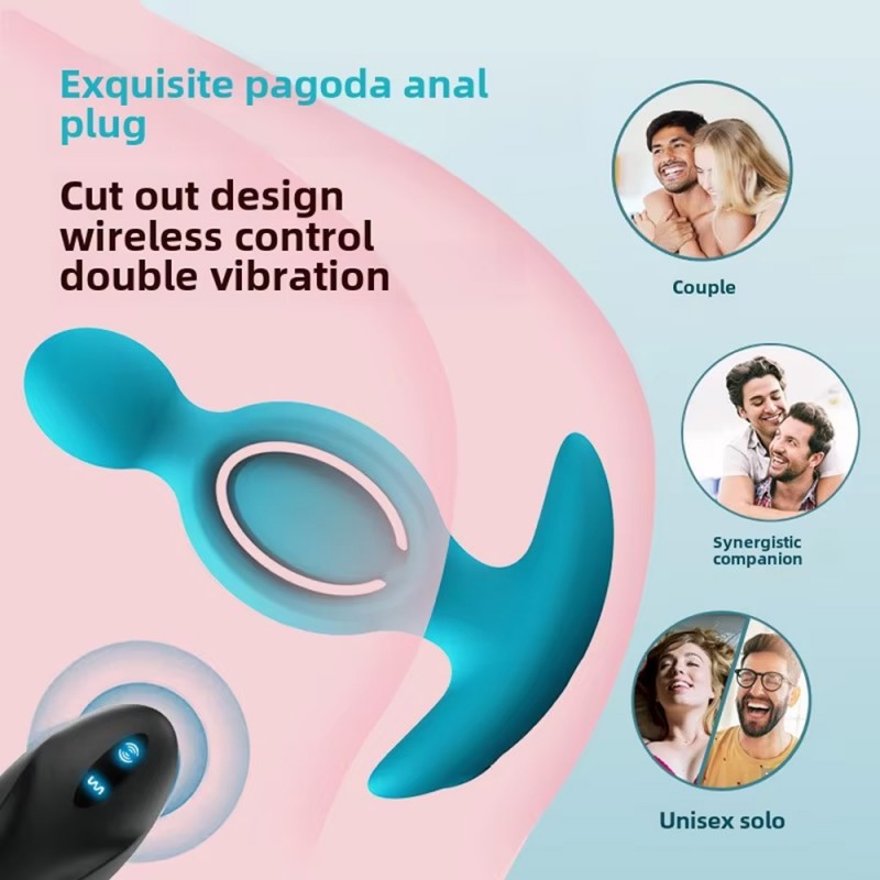 Pagoda Anal Beaded Vibrating Butt Plug with Remote Control4