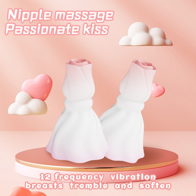 Rose Kissing Nipple Vibrator Vibrating Breast Massager Toys3