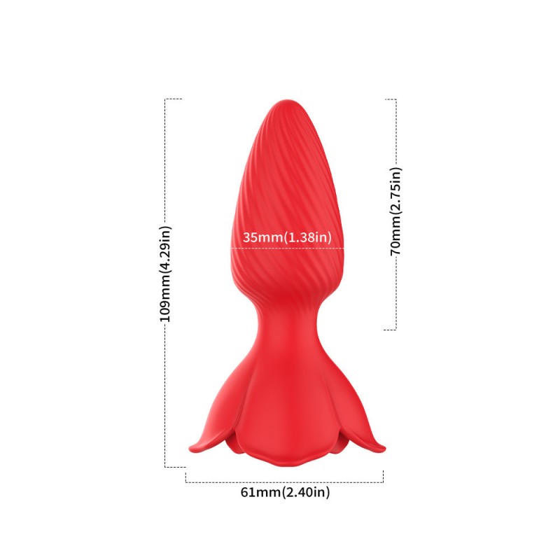 Rose Toy Anal Plug Threaded Prostate Vibrator