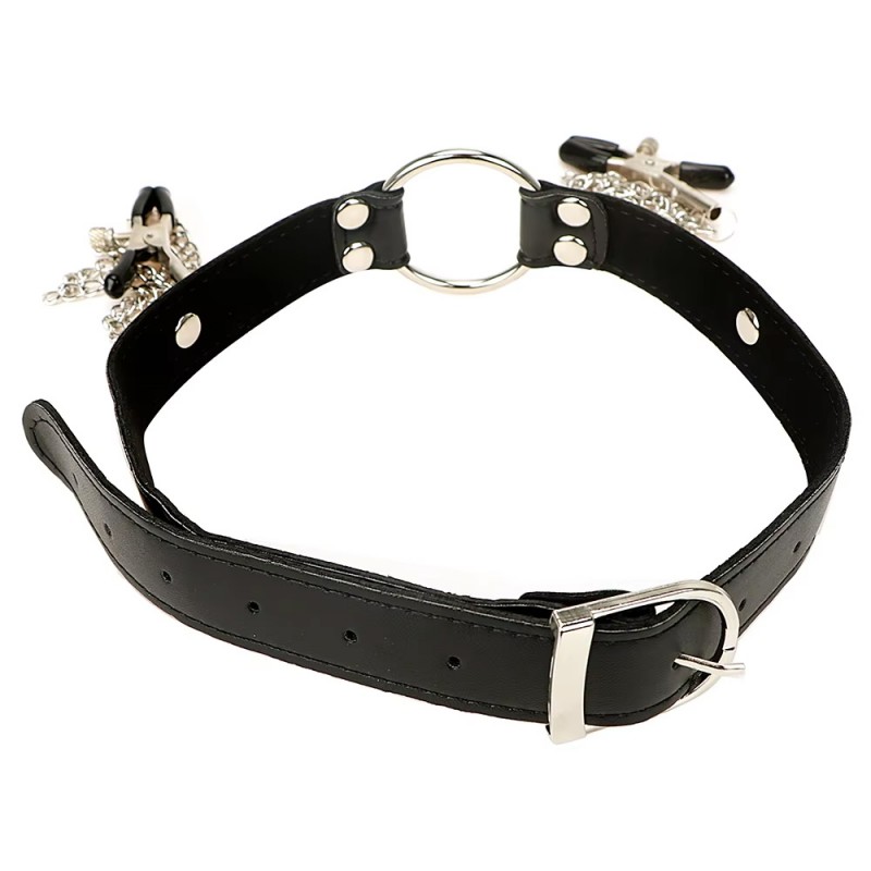 Nipple Clamp SM Chest Harness Breast Clamp Neck Collar