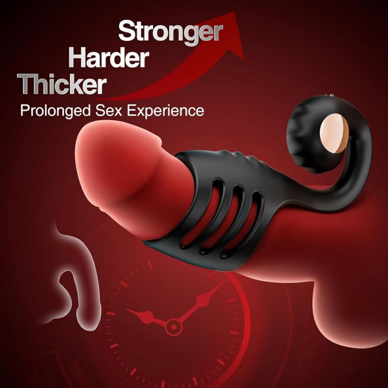 Vibrating Cock Ring Sleeve with Snail-Shaped Vibrator Male Sex Toys