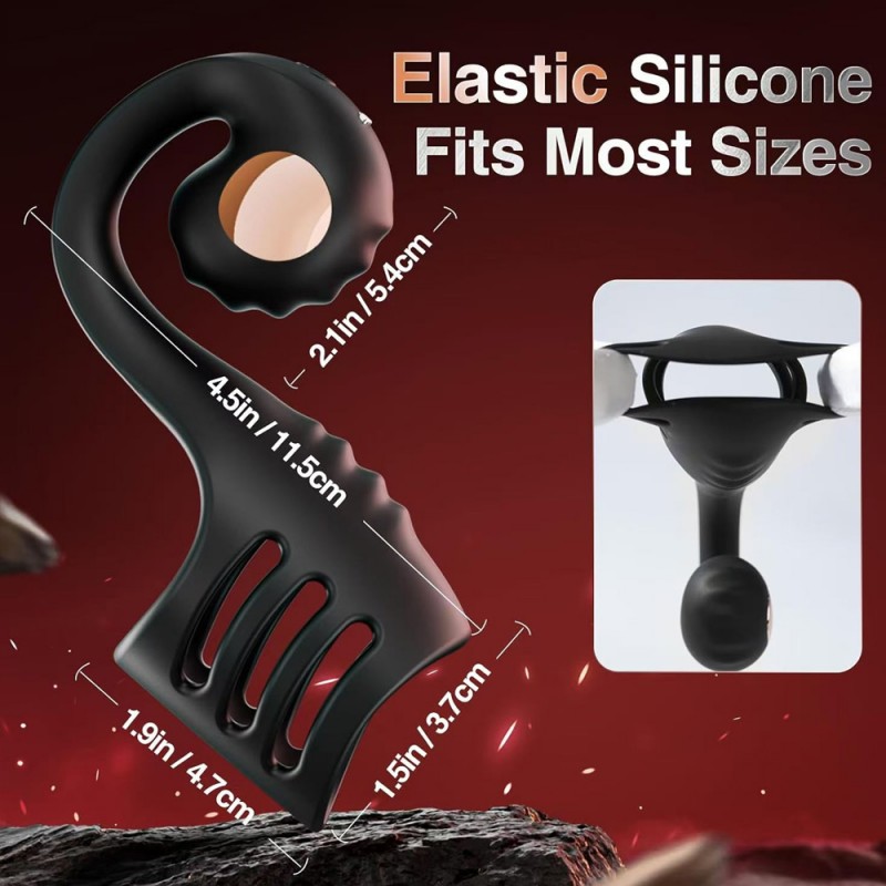 Vibrating Cock Ring Sleeve with Snail-Shaped Vibrator Male Sex Toys