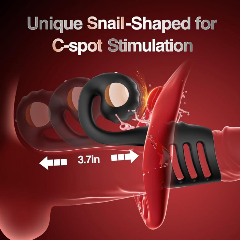 Vibrating Cock Ring Sleeve with Snail-Shaped Vibrator Male Sex Toys