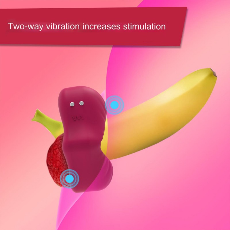 Red Lips Cock Ring Penis Vibrator Adult Toys for Erection Enhancing