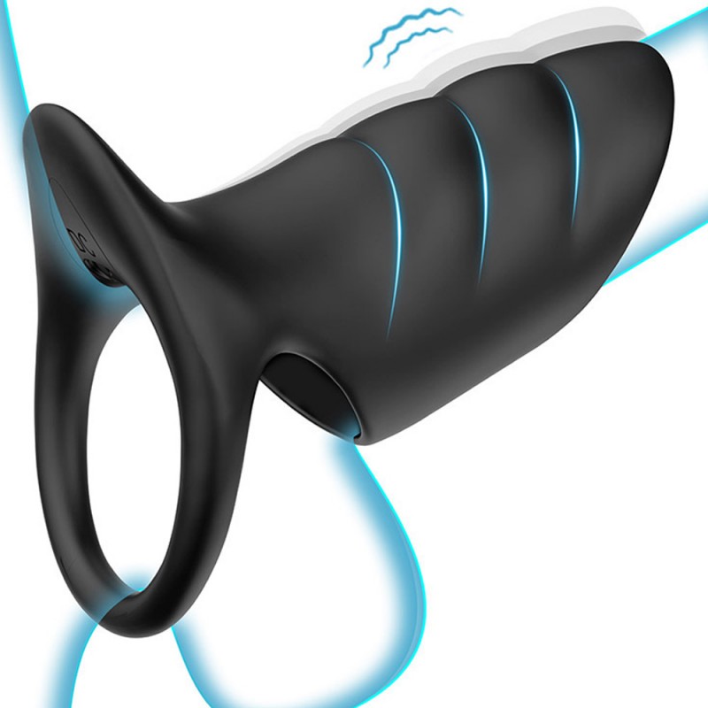 Semi-Wrapped Vibrating Penis Sleeve with Scrotal Ring