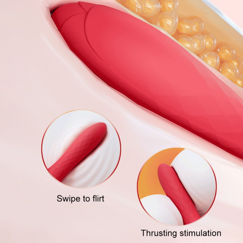 3 in 1 Double Ended 360° Rose Head Clit Stimulator G-spot Vibrator2