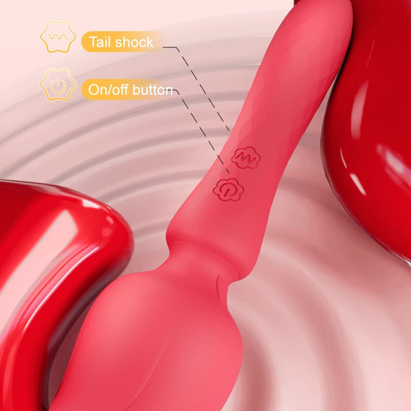 3 in 1 Double Ended 360° Rose Head Clit Stimulator G-spot Vibrator4
