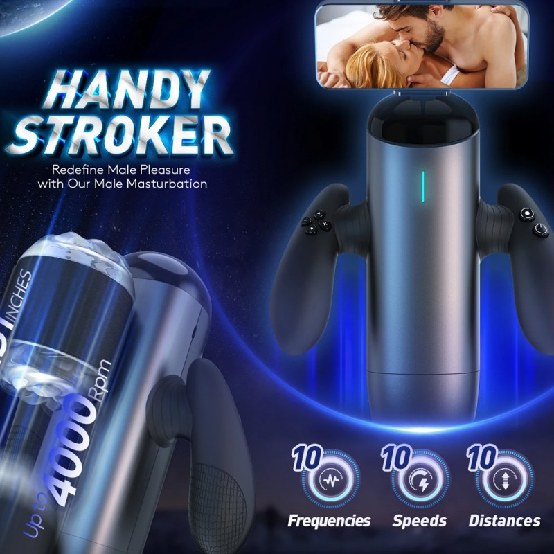 Automatic Thrusting Male Masturbator with Double Handle & Phone Holder6