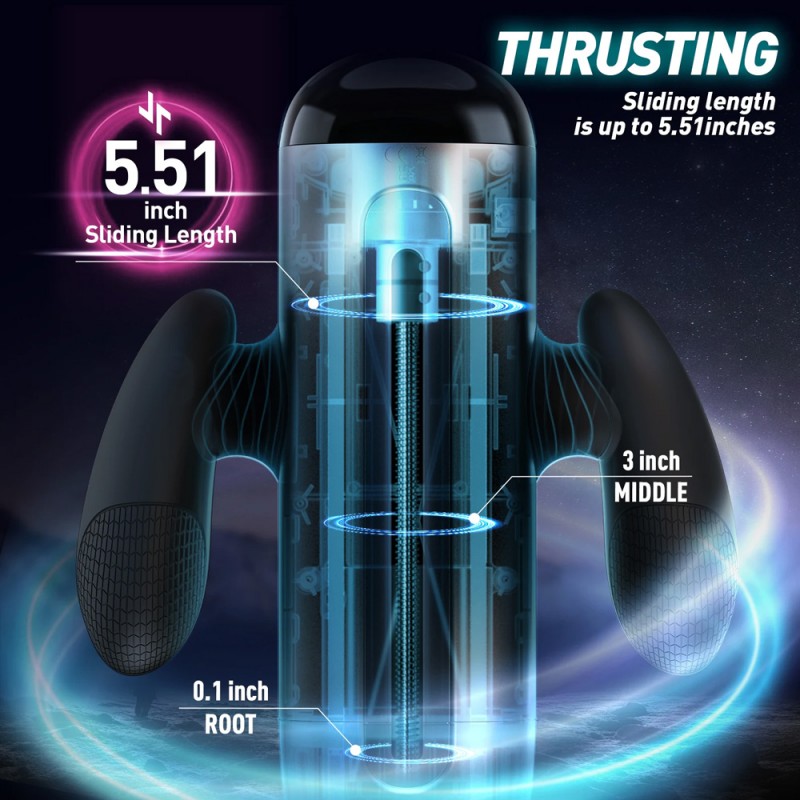 Automatic Thrusting Male Masturbator with Double Handle & Phone Holder3