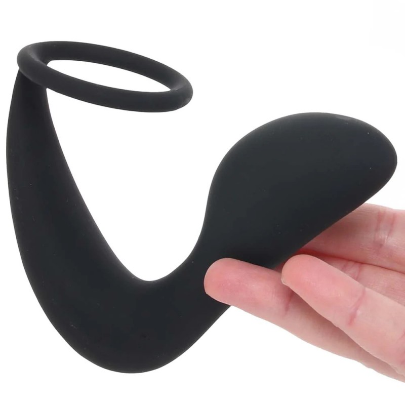 Black Thumb Vibrating C-Ring with Prostate Massager