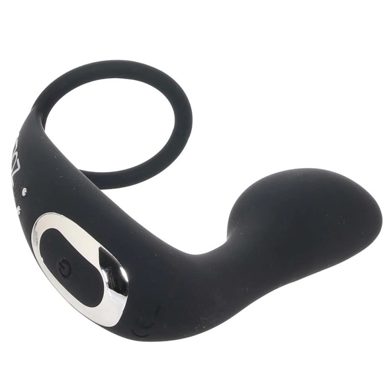 Black Thumb Vibrating C-Ring with Prostate Massager