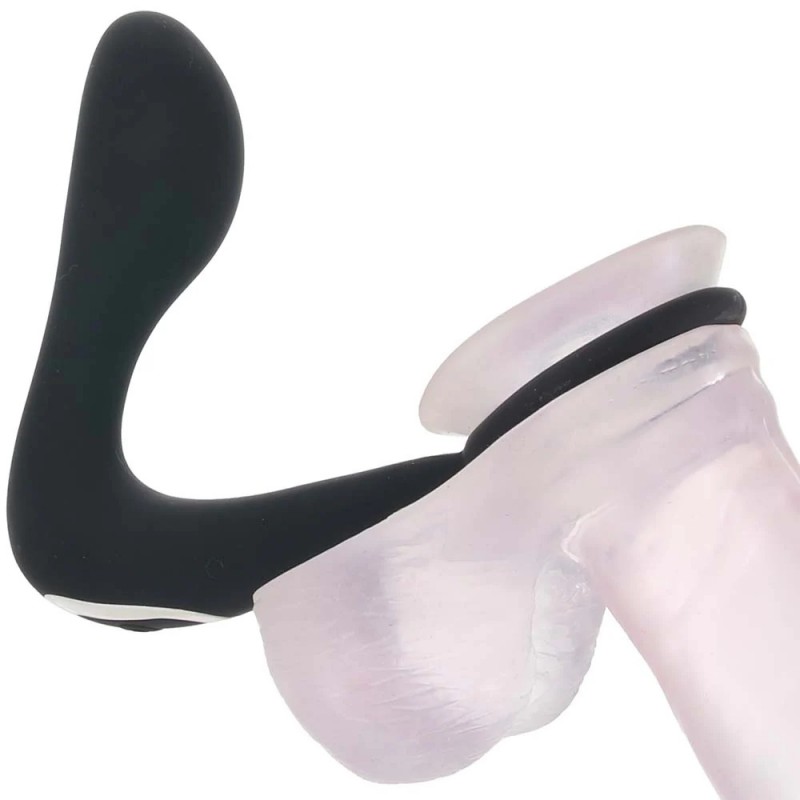 Black Thumb Vibrating C-Ring with Prostate Massager