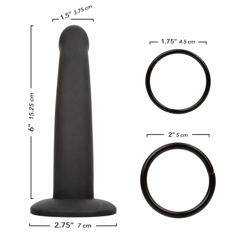 CalExotics Onyxxx Jock Strap On Didlo Silicone Probe with 2 Metal Rings4