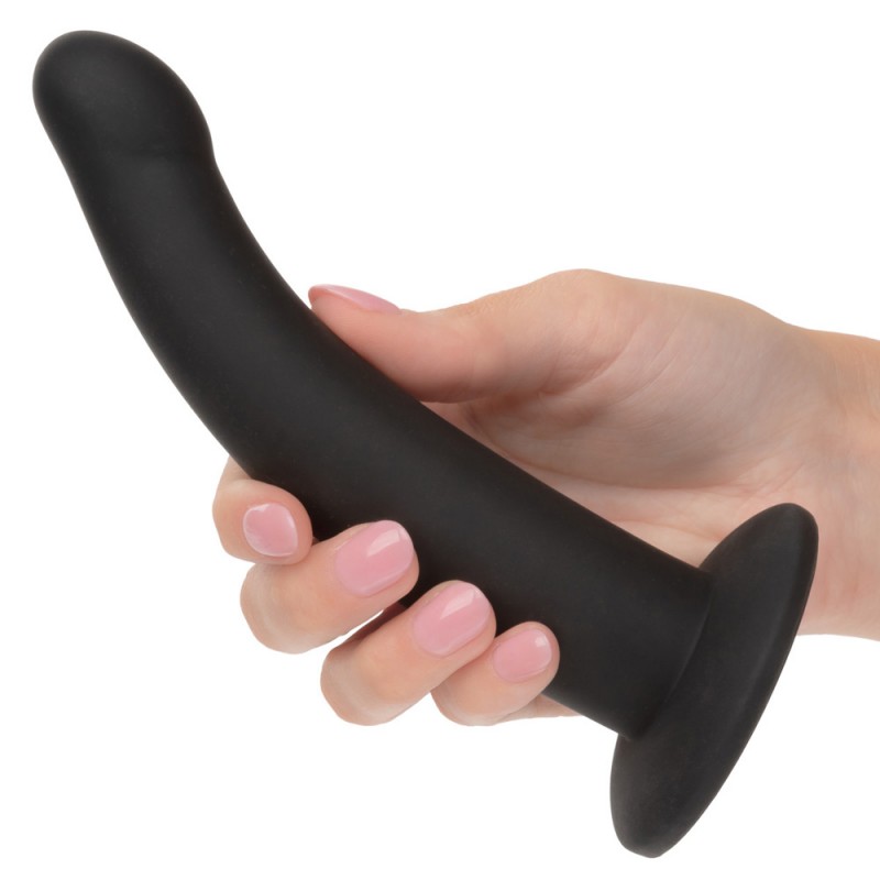 CalExotics Onyxxx Support 7 Inch Strap-on Curved Dildo with 2 Rings1