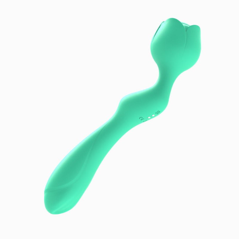 Double Ended G-spot Vibrator Rose Bud Clitoral Stimulator5