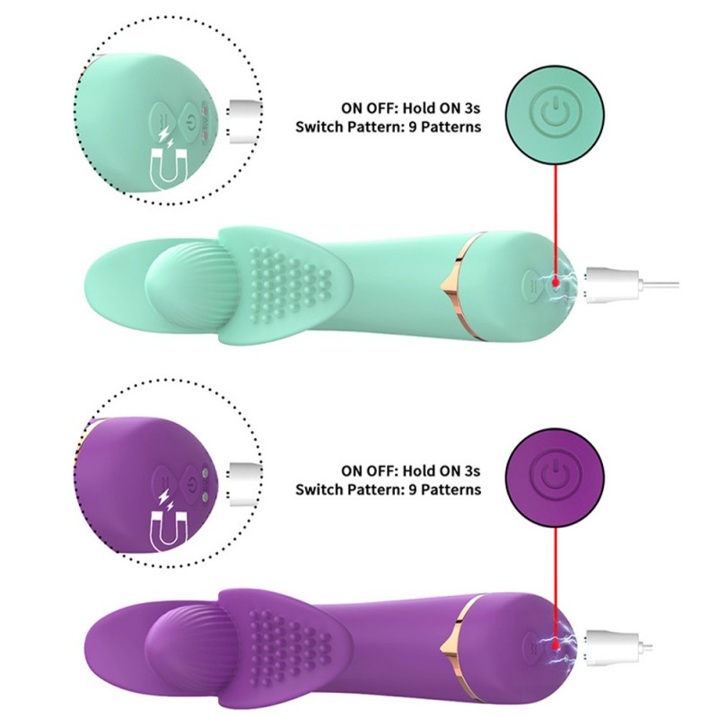 Double Ended G-spot & Clit Vibrator Vibrating Anal Toy1