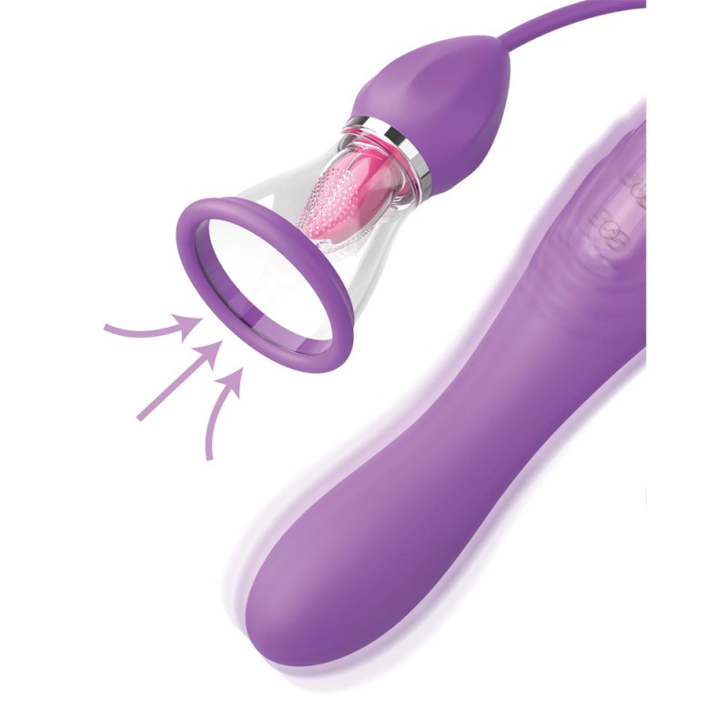 Pipedream Her Ultimate Pleasure Max G-spot vibrator with suction hose and tongue licking stimulator